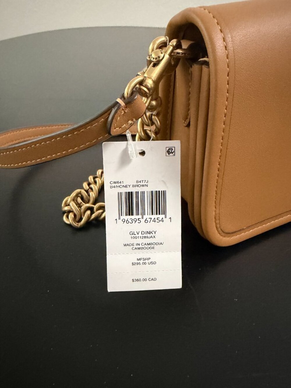 NWT COACH Originals Dinky 1974 Shoulder Bag Gold Chain Handle - Picture 8 of 16